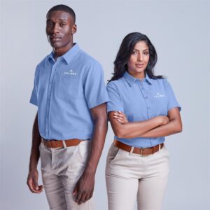 Ladies Short Sleeve Oxford Shirt - Image 3