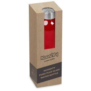 Kooshty Pura Plus Glass Water Bottle – 750ml - Red - Image 4