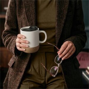 Serendipio Sienna Cork & Ceramic Sublimation Coffee Mug - 340ml - Image 6