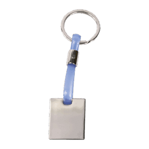 Shiny Nickel Keychain with Translucent Strap - Image 2