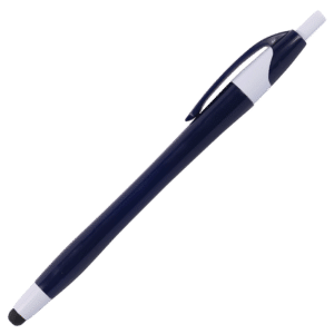 Slim Coloured Barrel Ballpoint Pen with Stylus - Image 2