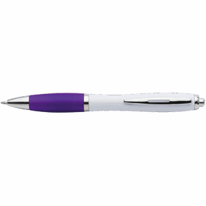 White Barrel Curved Design Ballpoint Pen - Image 2