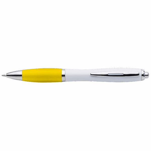 White Barrel Curved Design Ballpoint Pen