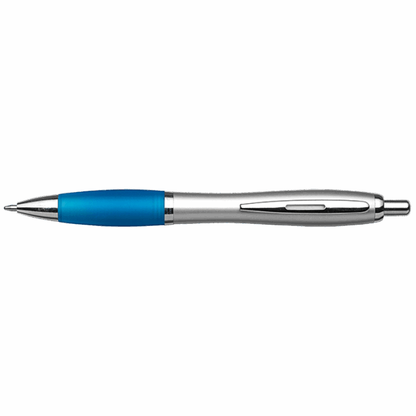 Silver Barrel Curved Design Ballpoint Pen