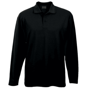 175g Pique Knit Long Sleeve Golfer Mens - Image 3
