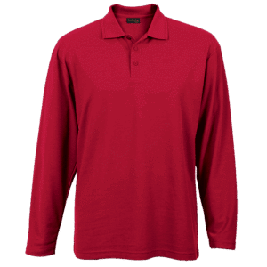 175g Pique Knit Long Sleeve Golfer Mens - Image 2