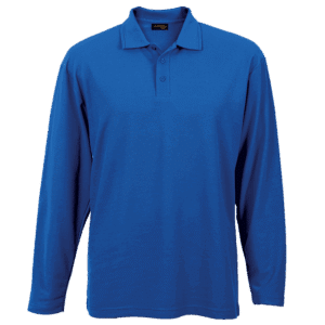 175g Pique Knit Long Sleeve Golfer Mens - Image 6