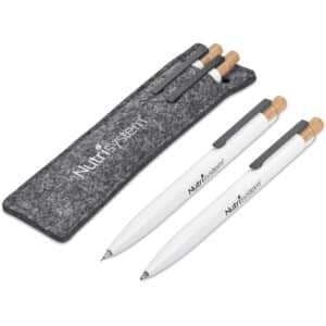 Okiyo Mimo Recycled Aluminum Ball Pen & Pencil Set – Solid White — Okiyo Mimo Recycled Aluminum Ball Pen & Pencil Set – Solid White