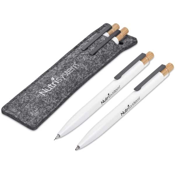 Okiyo Mimo Recycled Aluminum Ball Pen & Pencil Set – Solid White — Okiyo Mimo Recycled Aluminum Ball Pen & Pencil Set – Solid White