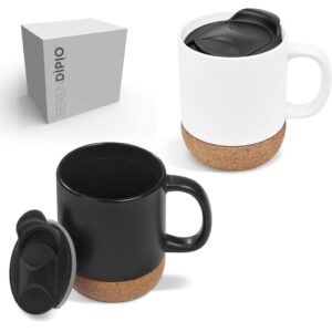 Serendipio Sienna Cork & Ceramic Coffee Mug - 340ml - Image 2