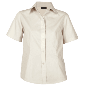 Brushed Cotton Twill Blouse Short Sleeve Ladies - Image 3