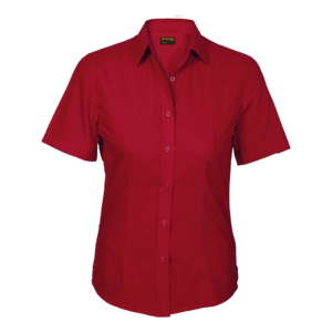 Basic Poly Cotton Blouse Short Sleeve Ladies - Image 2