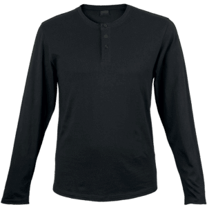 145g Henley Long Sleeve T-Shirt Mens - Image 2