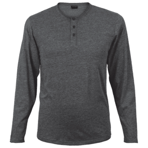 145g Henley Long Sleeve T-Shirt Mens - Image 4