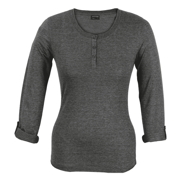 145g Henley Long Sleeve T-Shirt Ladies