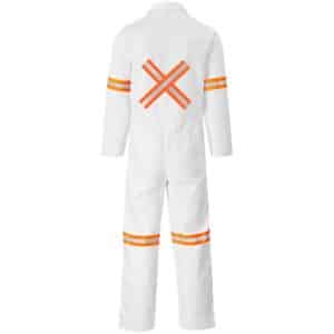 Safety Polycotton Boiler Suit - Reflective Arms Legs & Back - Orange Tape - Image 7