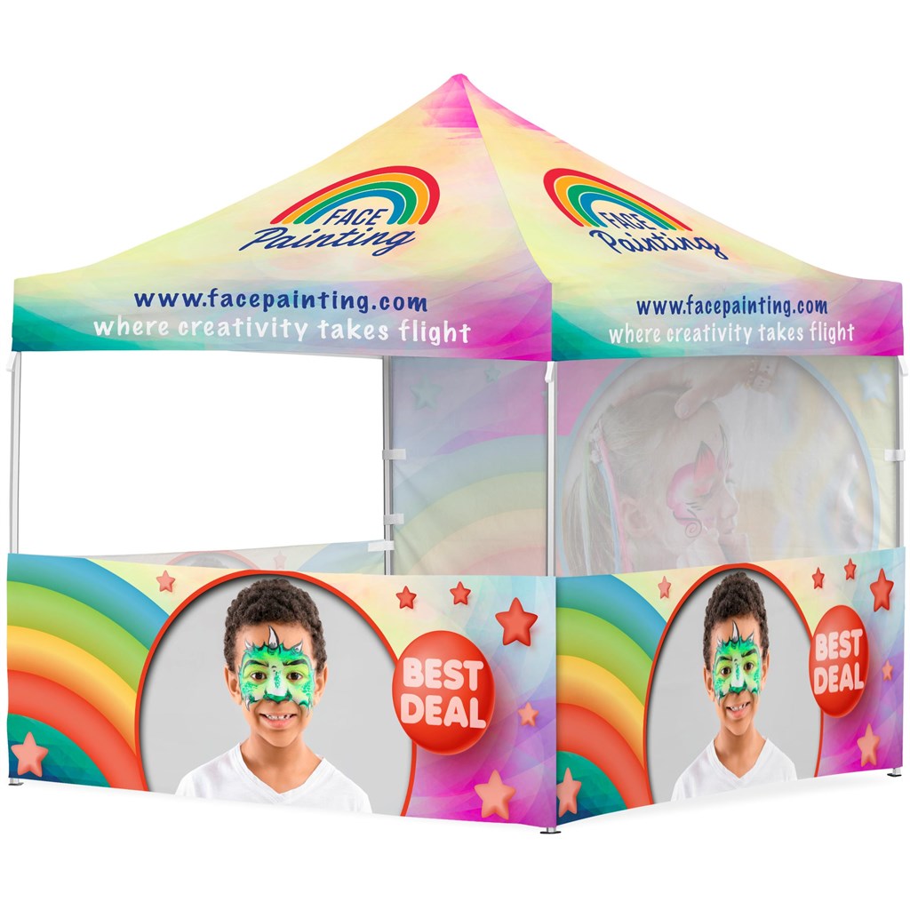 Coated Steel Sublimated Gazebo 3m x 3m – 3 Half-Wall Skins -1 Full-Wall Skin — Coated Steel Sublimated Gazebo 3m x 3m – 3 Half-Wall Skins -1 Full-Wall Skin