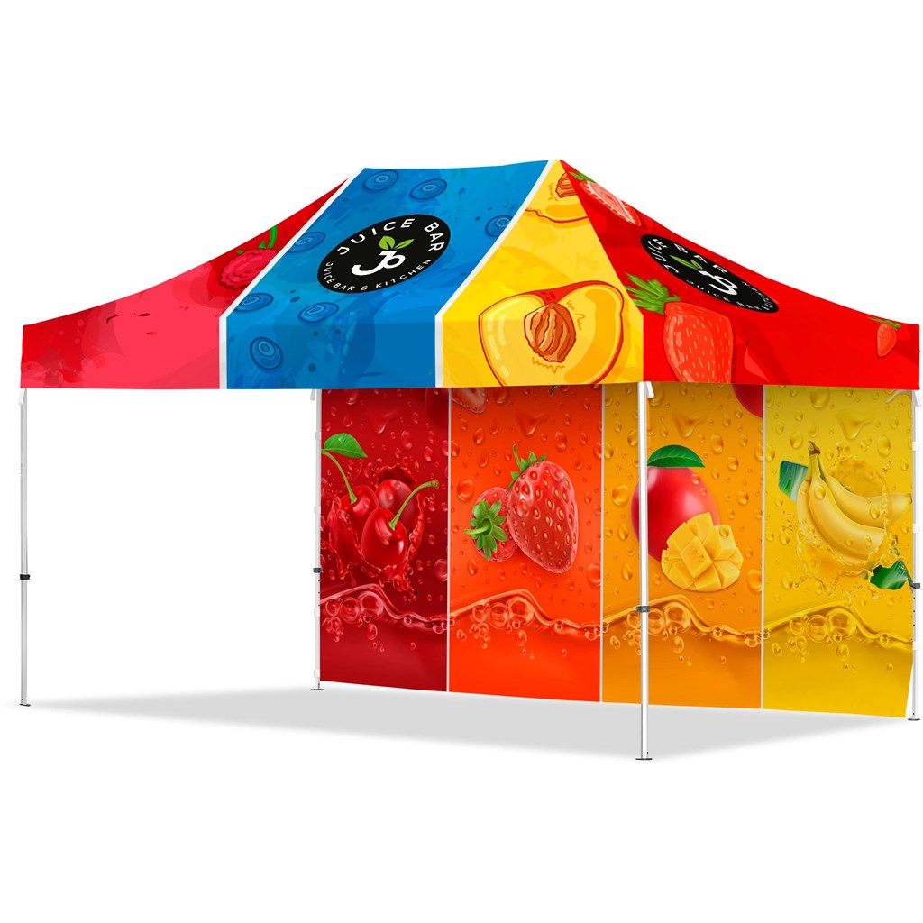 Coated Steel Sublimated Gazebo 4.5m x 3m 1 Long Full-Wall Skin — Coated Steel Sublimated Gazebo 4.5m x 3m 1 Long Full-Wall Skin