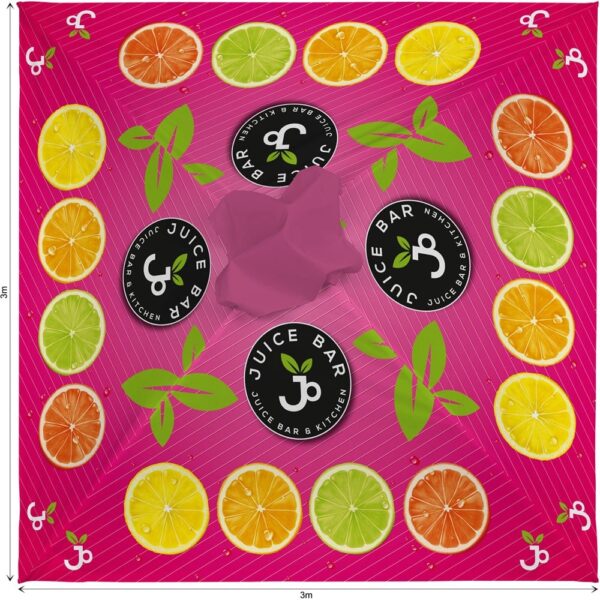 Sublimated Parasol Roof 3m x 3m — Sublimated Parasol Roof 3m x 3m