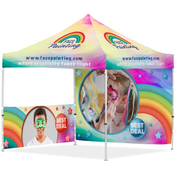 Coated Steel Sublimated Gazebo 3m x 3m – 1 Half-Wall Skin – 1 Full-Wall Skin — Coated Steel Sublimated Gazebo 3m x 3m – 1 Half-Wall Skin – 1 Full-Wall Skin