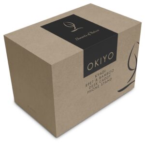 Okiyo Kyadi Recycled PET & Bamboo Desk Caddy Phone Stand - Image 2