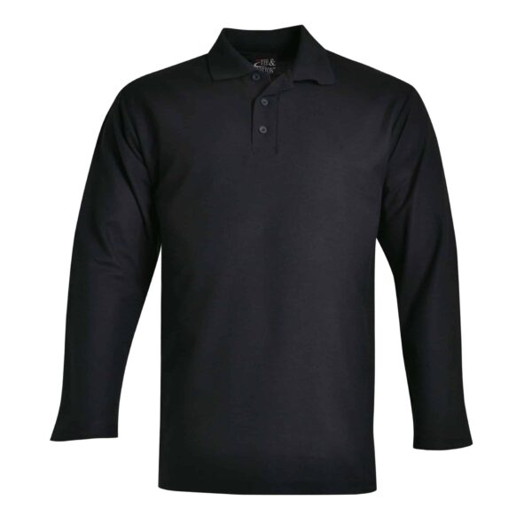 Long Sleeve Pique Knit Polo — Long Sleeve Pique Knit Polo