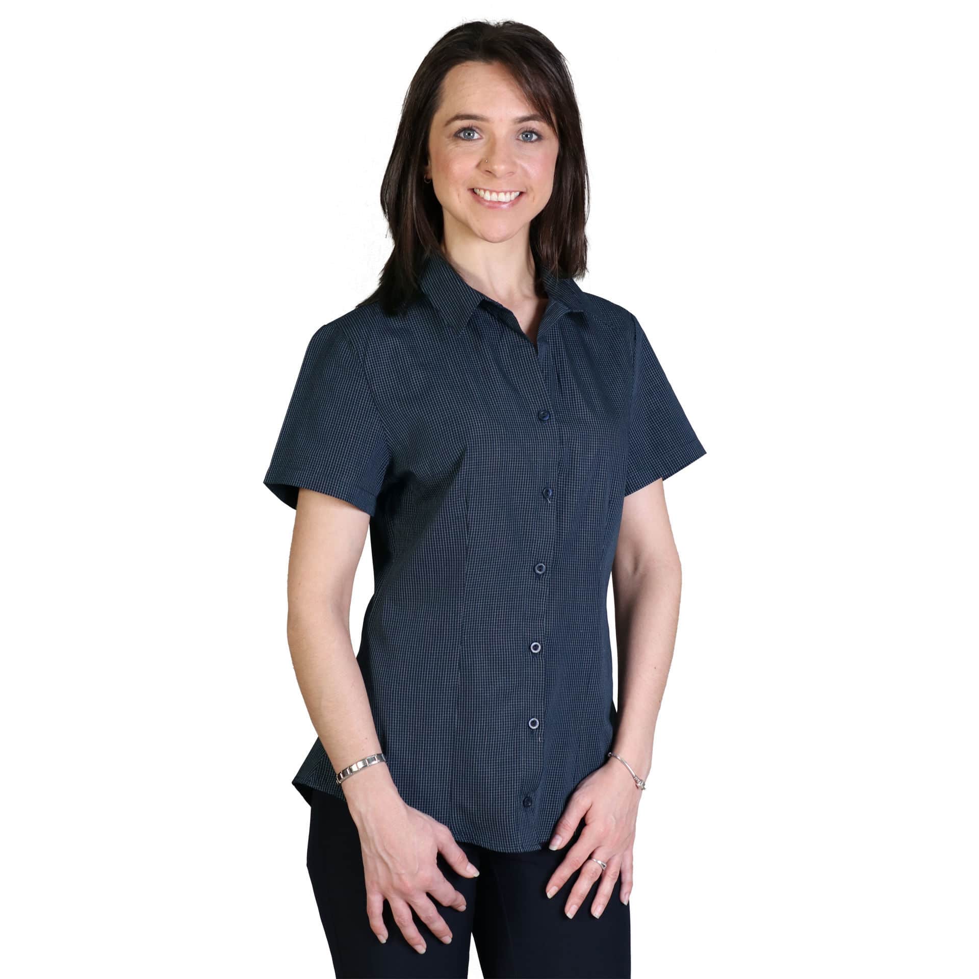 Roselina Blouse Short Sleeve - Check 1 - Image 3