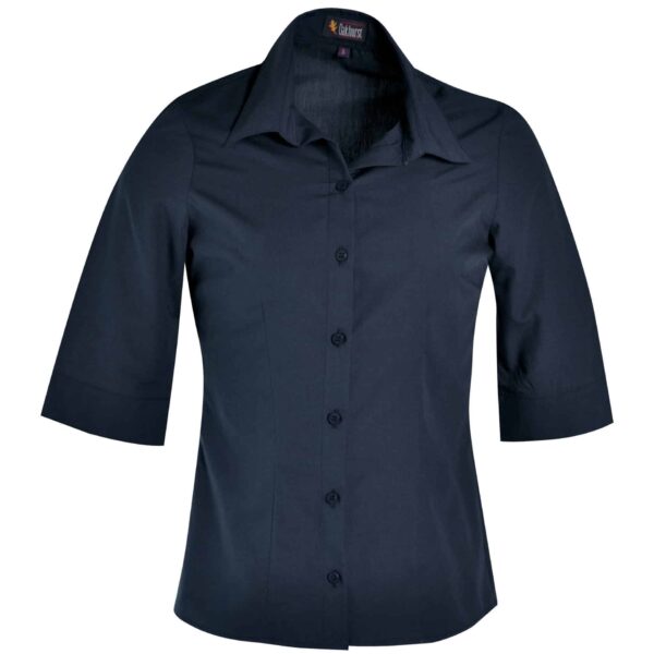 Ladies Icon Woven Shirt — Ladies Icon Woven Shirt – Navy – While Stock Last