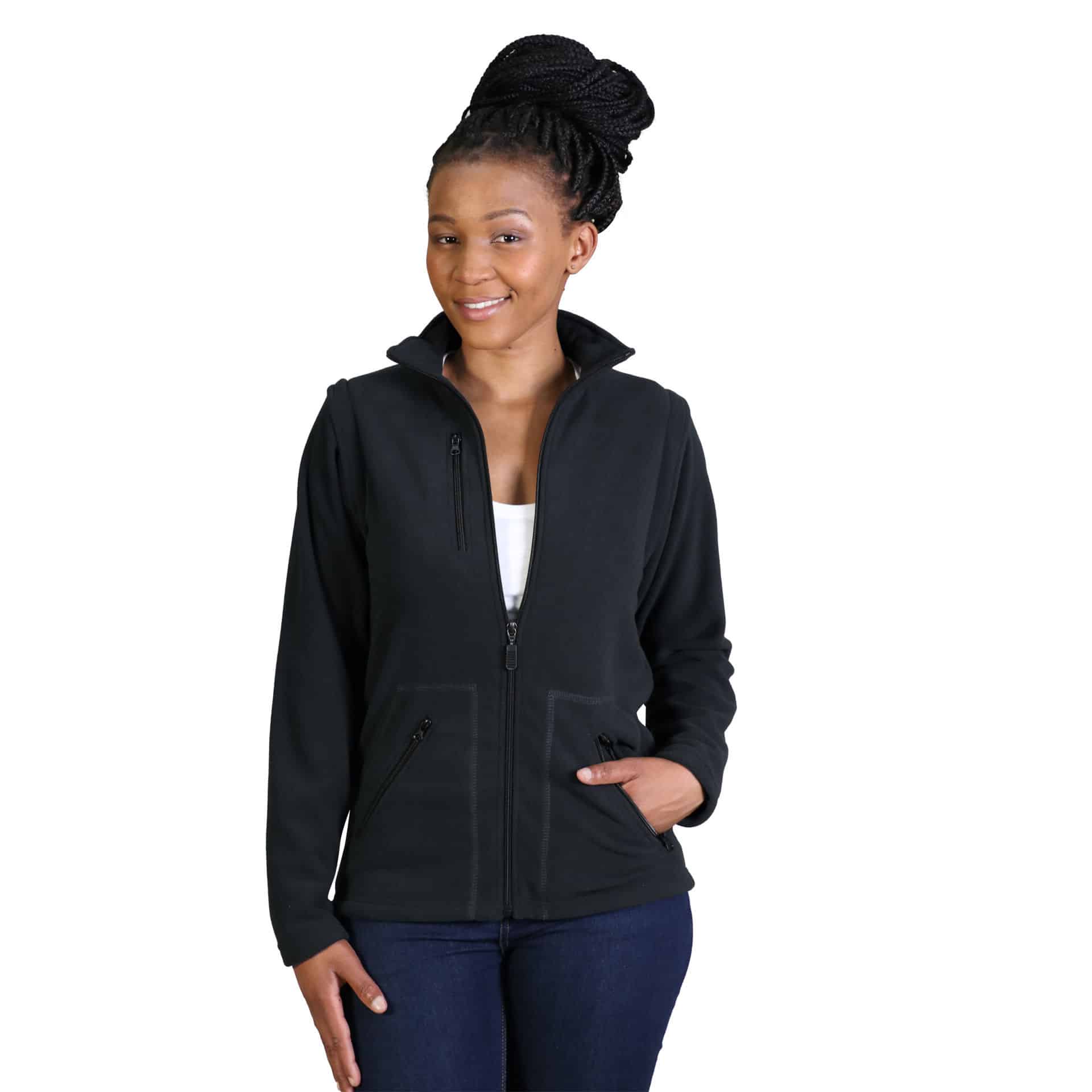Ladies Zip Off Sleeve Polar Fleece - Image 2