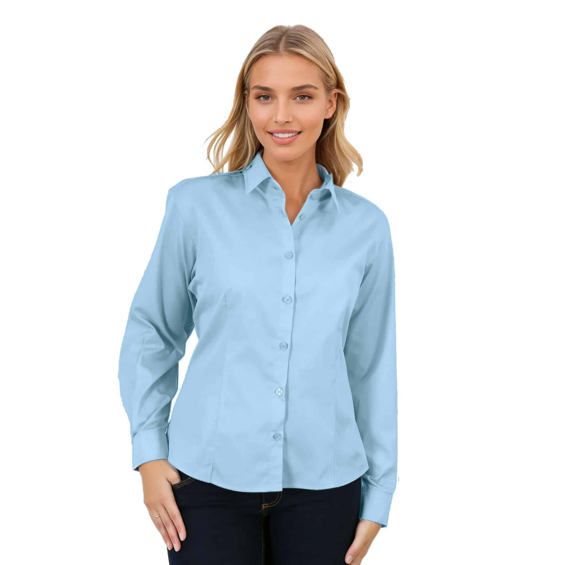 Ladies Classic Woven Shirt Long Sleeve - Image 3