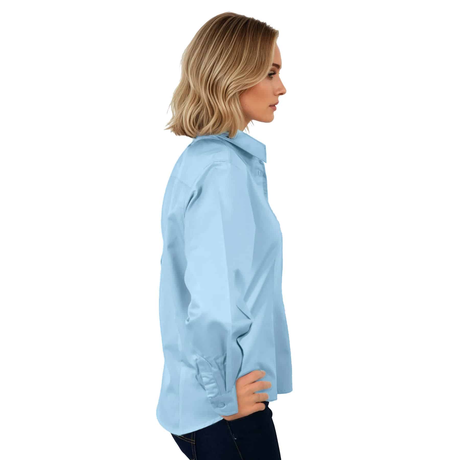 Ladies Classic Woven Shirt Long Sleeve - Image 4