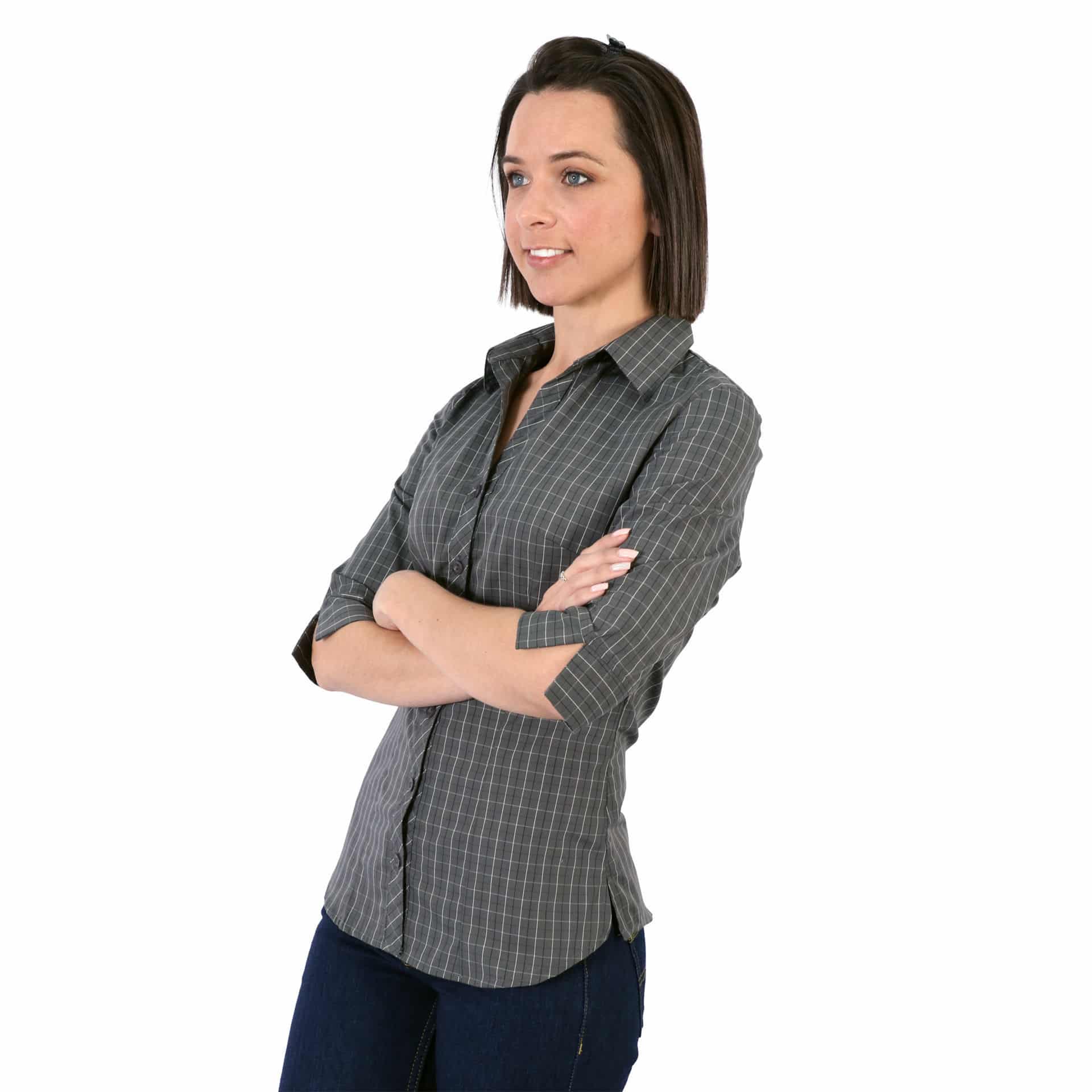 Donna Blouse 3/4 Sleeve - Check 3 - Image 3