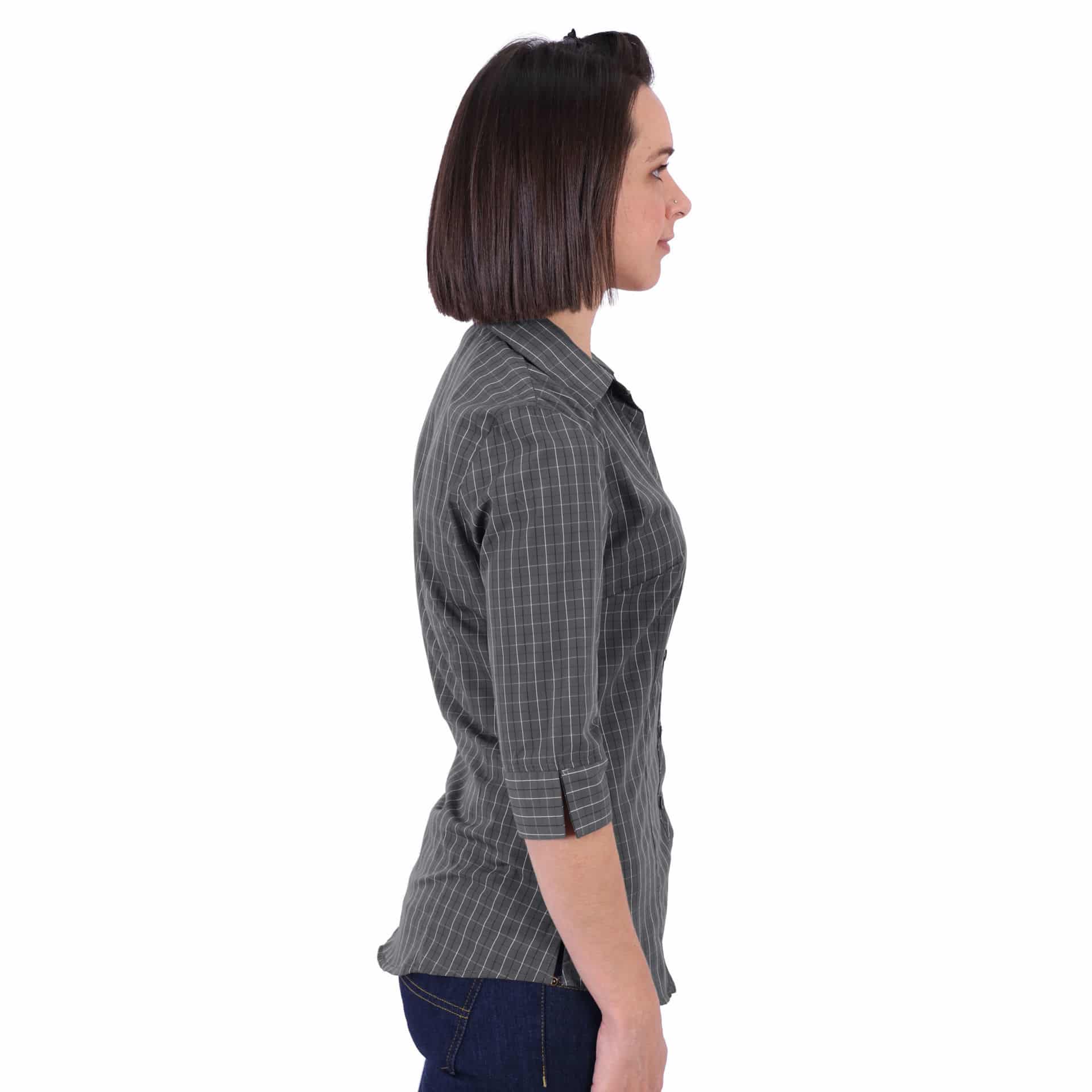 Donna Blouse 3/4 Sleeve - Check 3 - Image 4