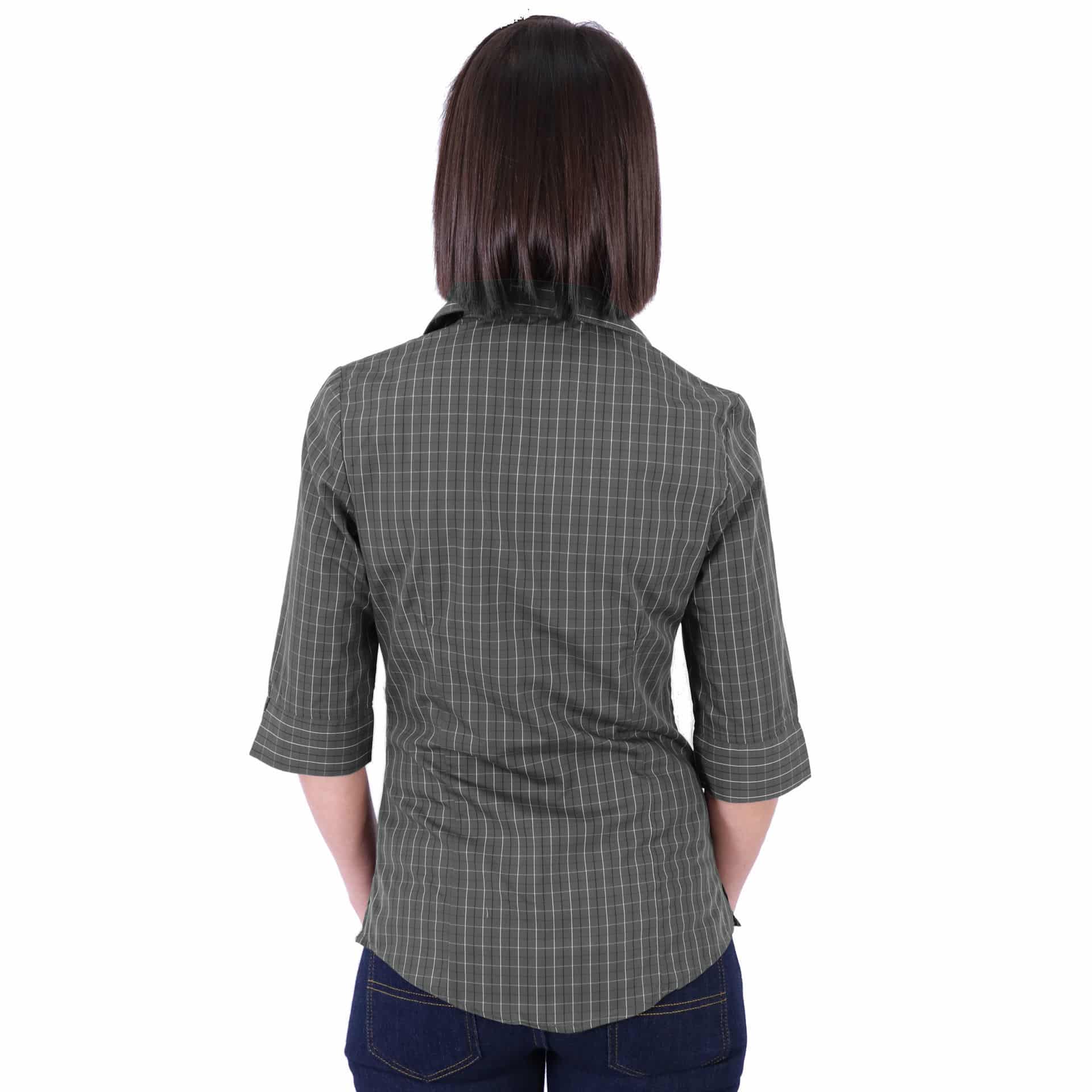 Donna Blouse 3/4 Sleeve - Check 3 - Image 5