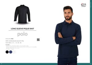 Long Sleeve Pique Knit Polo - Image 8