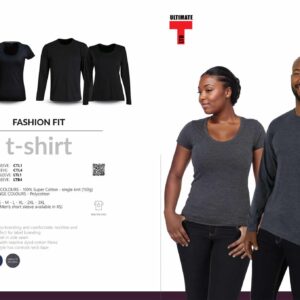 Alternative view of Ladies 150g Fashion Fit T-Shirt - long sleeve - Charcoal