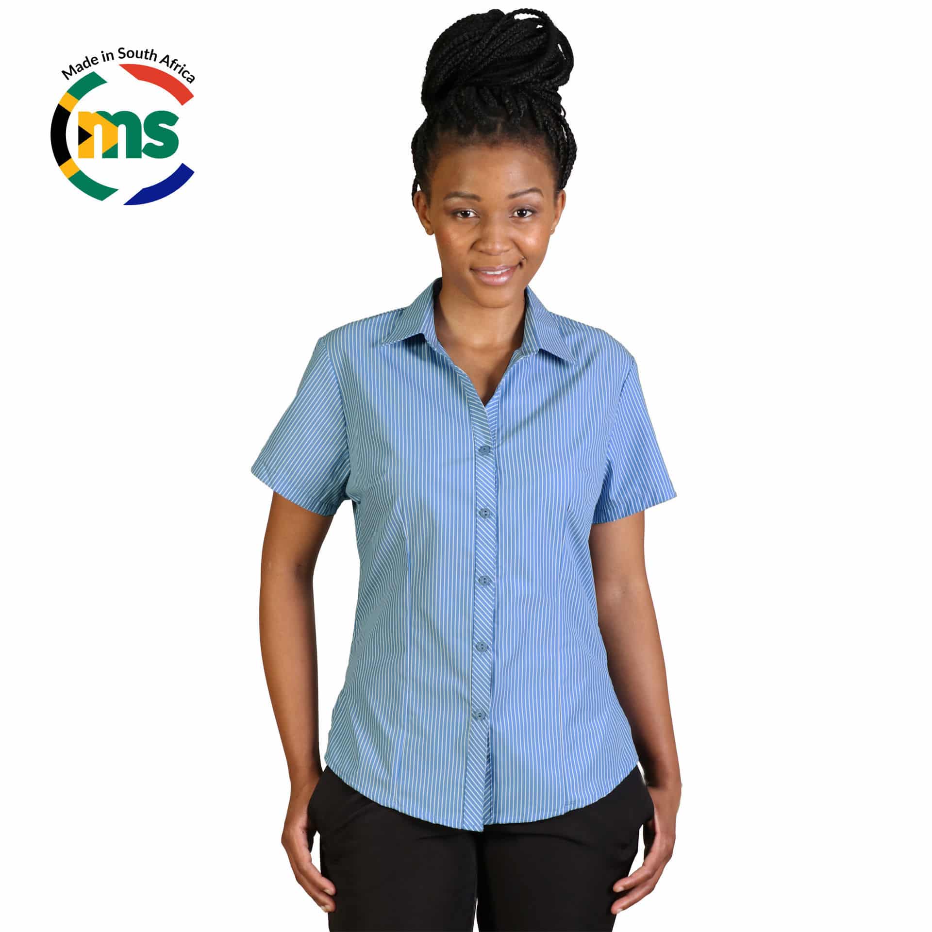 Donna Blouse Short Sleeve - Stripe 5 - Image 2