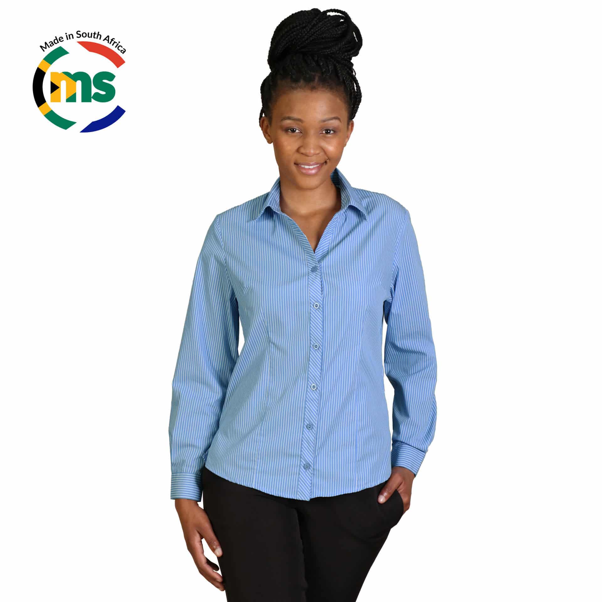 Donna Blouse Long Sleeve - Stripe 5 - Image 2