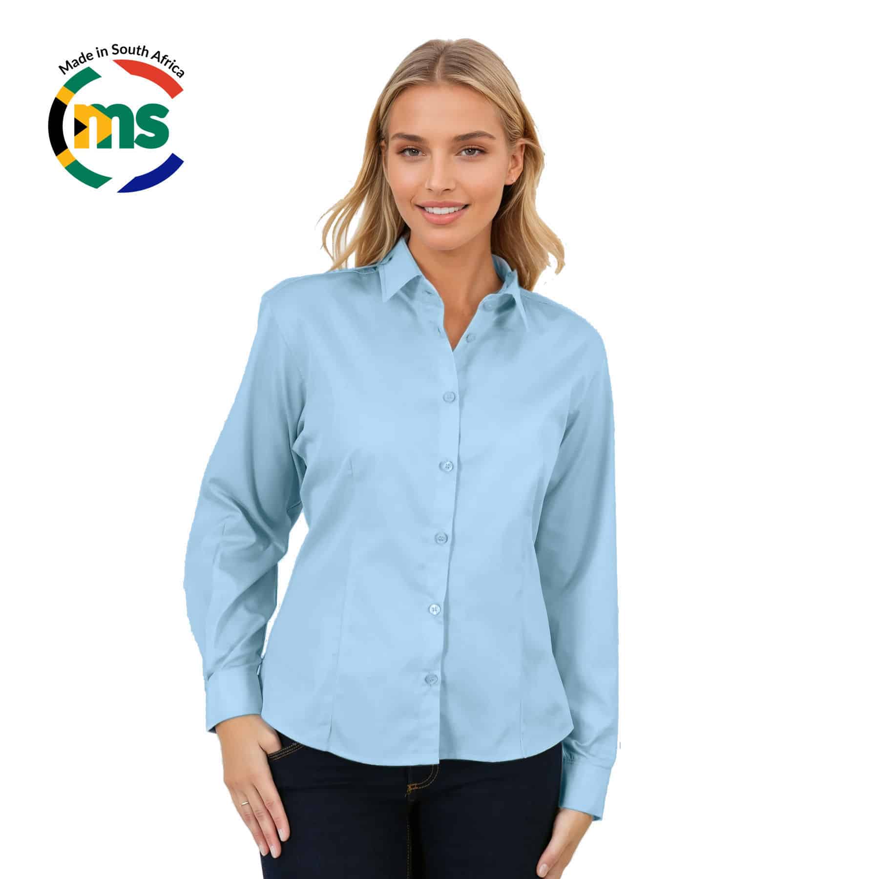Ladies Classic Woven Shirt Long Sleeve - Image 2