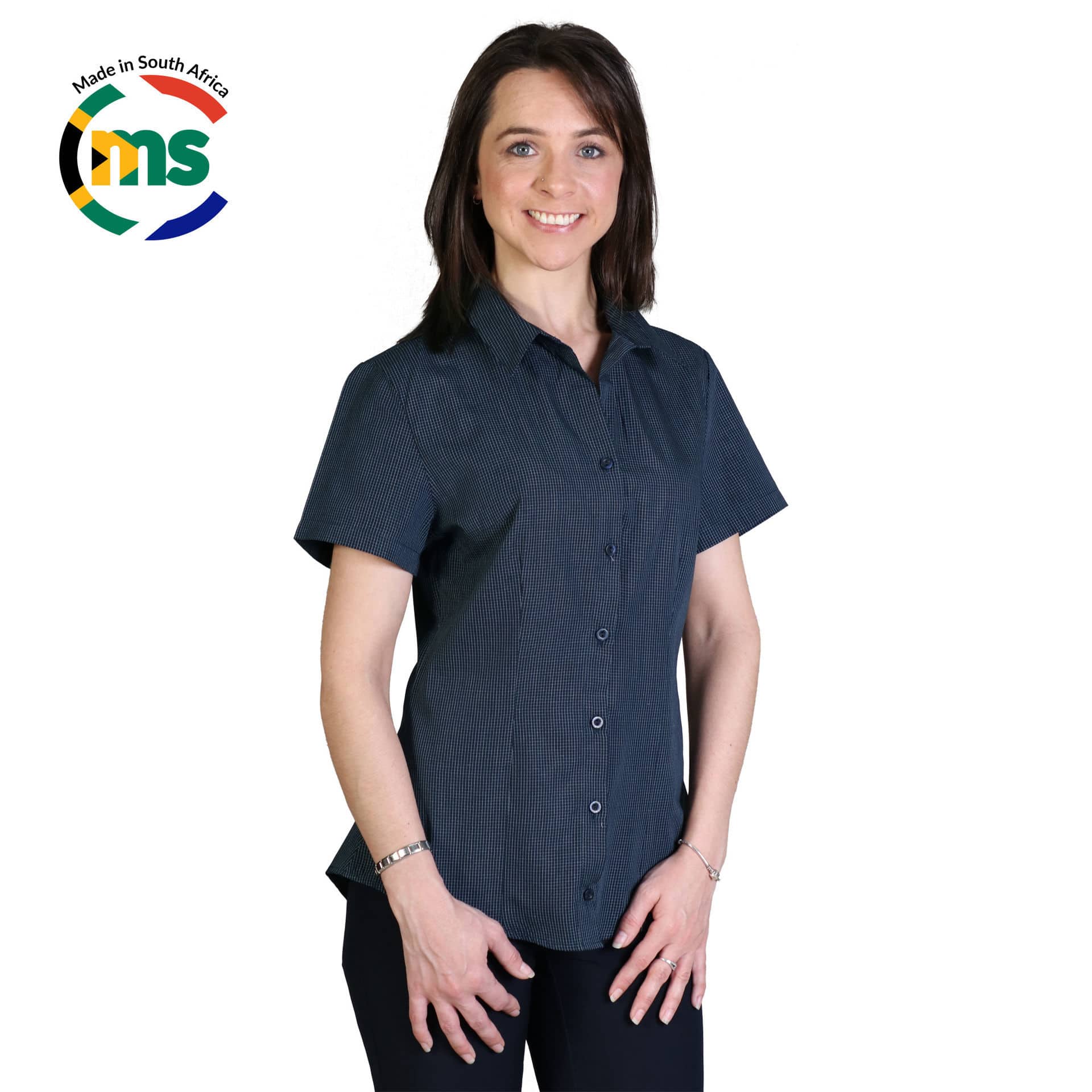 Roselina Blouse Short Sleeve - Check 1 - Image 2