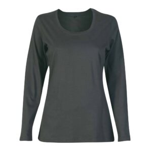 Ladies 150g Fashion Fit T-Shirt – long sleeve – Charcoal — Ladies 150g Fashion Fit T-Shirt – long sleeve – Charcoal – End Of Range