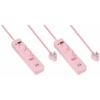 2x 3 Way Surge  Multiplug with Dual  USBs Pink-3M — 2x 3 Way Surge Multiplug with Dual USBs Pink-3M