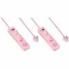 2x SWITCHED 4 Way Surge Multiplug 3M Braided Cord Pink — 2x SWITCHED 4 Way Surge Multiplug 3M Braided Cord Pink