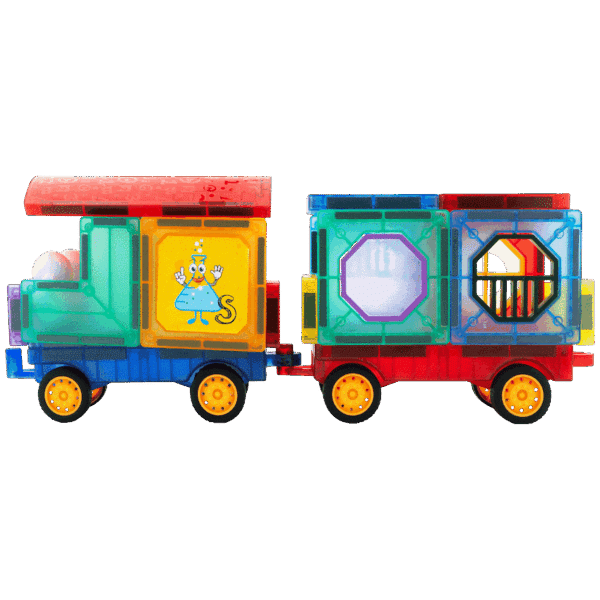 43 Magnetic Tiles with Windows and Car Parts — 43 Magnetic Tiles with Windows and Car Parts