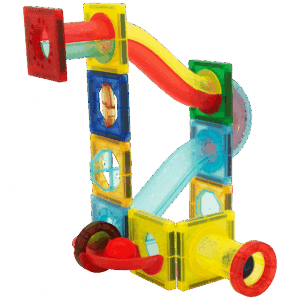 45 Magnetic Tiles and Marble Run Parts — 45 Magnetic Tiles and Marble Run Parts