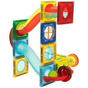 45 Magnetic Tiles and Marble Run Parts - Image 4
