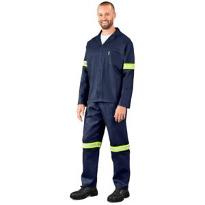 Technician 100% Cotton Conti Suit - Reflective Arms & Legs - Yellow Tape - Image 4