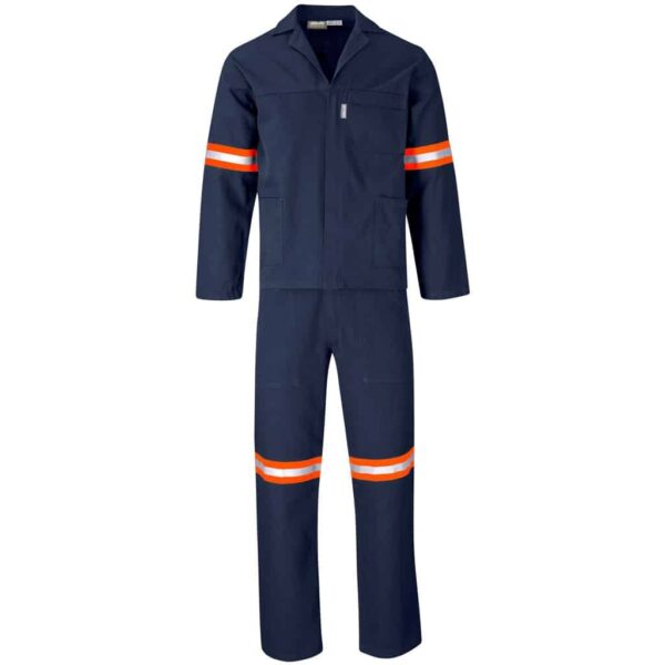 Technician 100% Cotton Conti Suit – Reflective Arms & Legs – Orange Tape — Technician 100% Cotton Conti Suit – Reflective Arms & Legs – Orange Tape