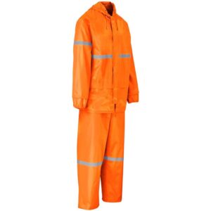 Outdoor Hi-Viz Reflective Polyester/PVC Rainsuit - Orange - Image 3