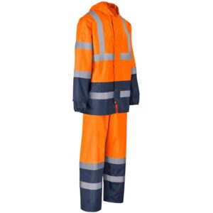 Torrent Two-Tone Hi-Viz Ref Polyester/PVC Rainsuit - Orange - Image 2